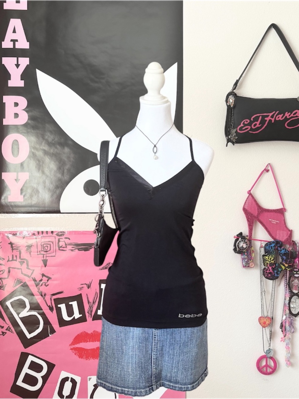 TODAY ONLY SALE! 🇺🇸 Y2K Style Bebe Black Slim Strap Tank